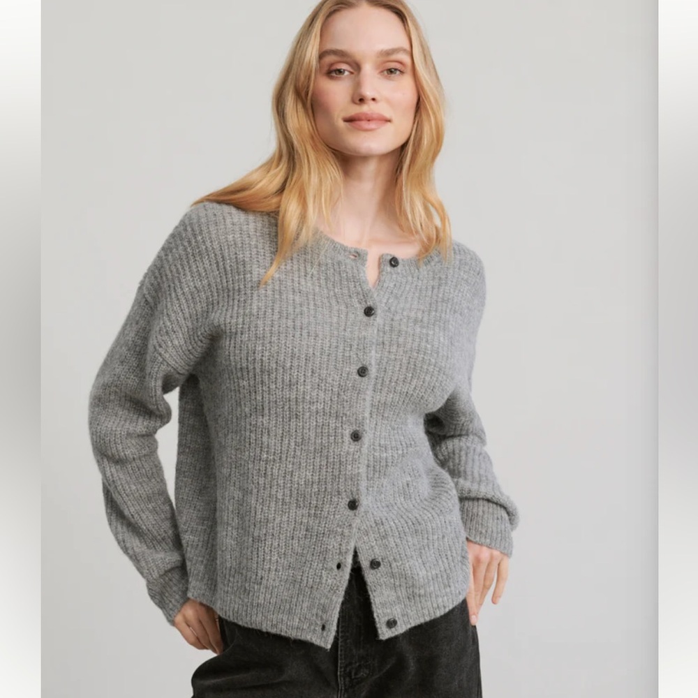 Jenni Kayne Gray Hayes Crewneck Cardigan